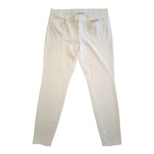 J. Jill Womens Slim Skinny Denim Leggings Off White Stretch Pockets‎ 10 Fitted